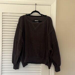 AMERICAN EAGLE HUGGABLE Crew Neck Sweatshirt Charcoal Grey Women’s